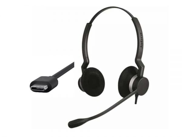 Call center headset Jabra Biz 2300 Duo headset USB-C, MS